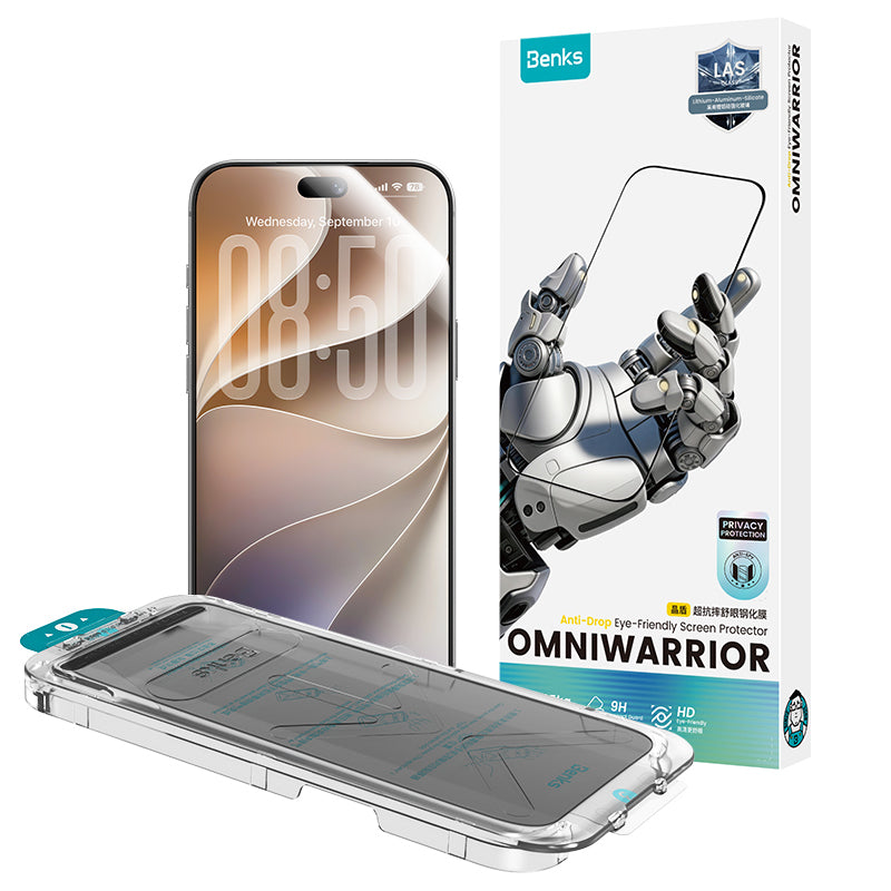 iPhone 18 Pro Benks OmniWarrior Privacy Cam Ekran Koruyucu + Kolay Uygulama Aparatlı