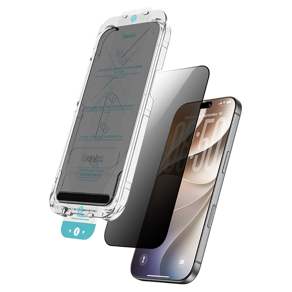 iPhone 18 Pro Benks OmniWarrior Privacy Cam Ekran Koruyucu + Kolay Uygulama Aparatlı