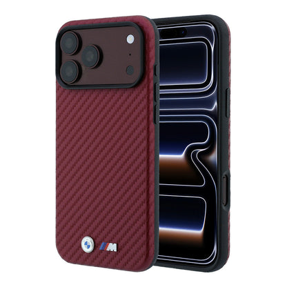 iPhone 18 Pro Kılıf BMW Orijinal Lisanslı M-safe Şarj Özellikli PU Karbon Tasarımlı Metal Logolu Kılıf