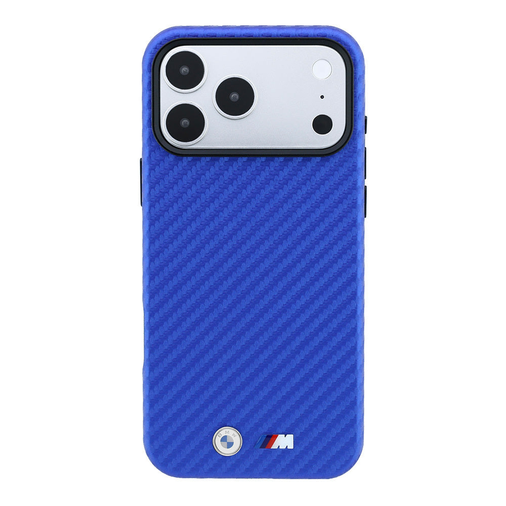 iPhone 18 Pro Kılıf BMW Orijinal Lisanslı M-safe Şarj Özellikli PU Karbon Tasarımlı Metal Logolu Kılıf