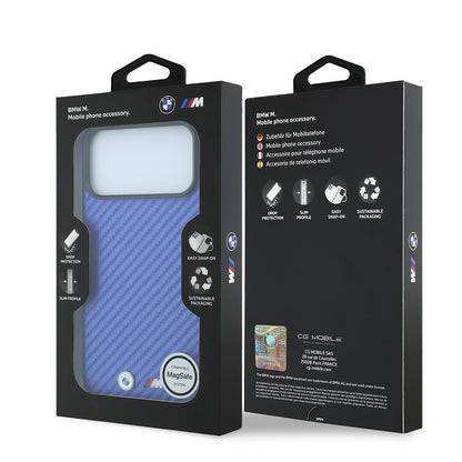 iPhone 18 Pro Kılıf BMW Orijinal Lisanslı M-safe Şarj Özellikli PU Karbon Tasarımlı Metal Logolu Kılıf
