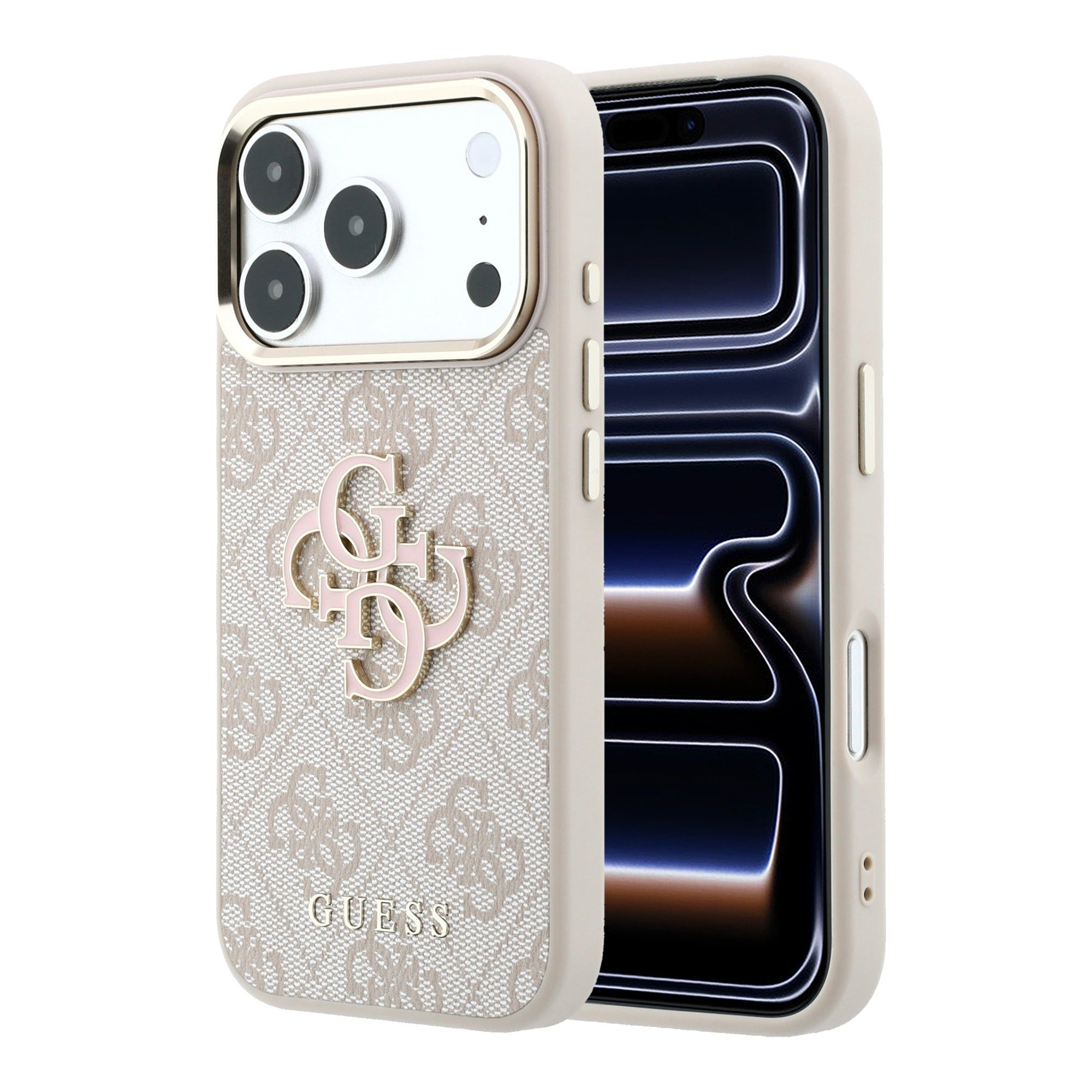 iPhone 18 Pro Kılıf Guess Orijinal Lisanslı 4G Büyük Resin Logolu PU Kılıf