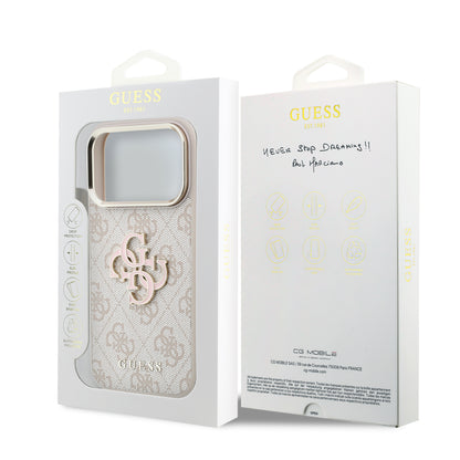 iPhone 18 Pro Kılıf Guess Orijinal Lisanslı 4G Büyük Resin Logolu PU Kılıf