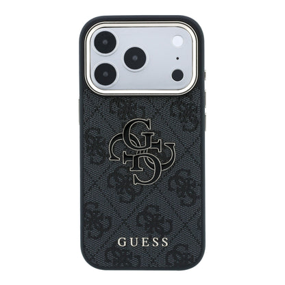 iPhone 18 Pro Kılıf Guess Orijinal Lisanslı 4G Büyük Resin Logolu PU Kılıf