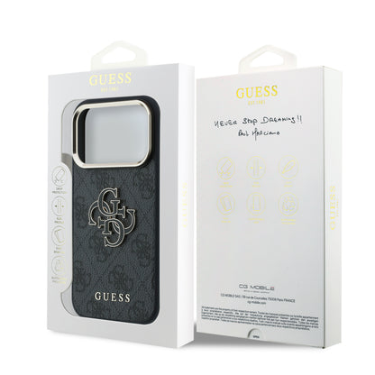 iPhone 18 Pro Kılıf Guess Orijinal Lisanslı 4G Büyük Resin Logolu PU Kılıf