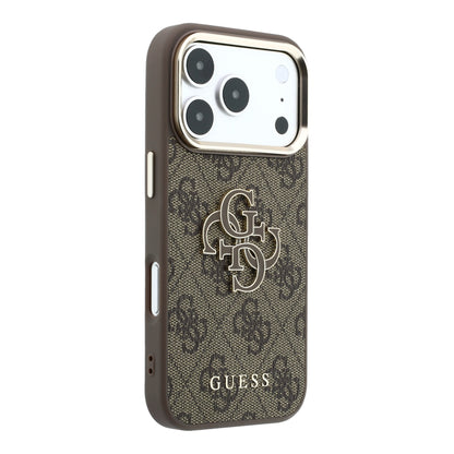 iPhone 18 Pro Kılıf Guess Orijinal Lisanslı 4G Büyük Resin Logolu PU Kılıf