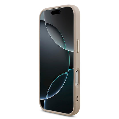 iPhone 18 Pro Kılıf Guess Orijinal Lisanslı Gold Metal Kamera Çerçeveli 4G Desenli Metal Büyük 4G ve Yazı Logolu Kılıf