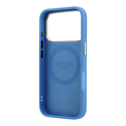 iPhone 18 Pro Kılıf Guess Orijinal Lisanslı M-safe Şarj Özellikli Deri 4G Desenli Şeritli Yazı Logolu Kılıf
