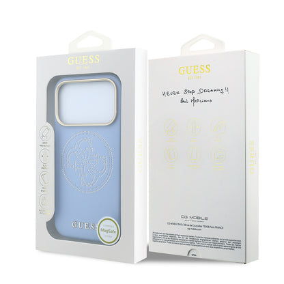 iPhone 18 Pro Kılıf Guess Orijinal Lisanslı M-safe Şarj Özellikli PU Delikli 4G ve Yazı Logolu Kılıf
