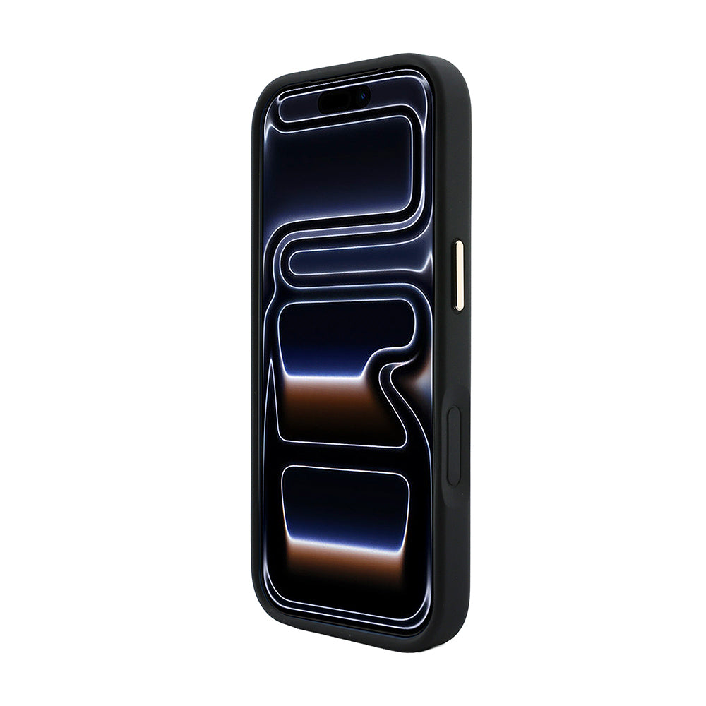 iPhone 18 Pro Kılıf Guess Orijinal Lisanslı M-safe Şarj Özellikli Şeritli Peony 4G ve Yazı Logolu Kılıf