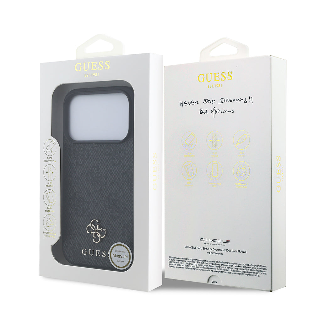 iPhone 18 Pro Kılıf Guess Orijinal Lisanslı M-safe Şarj Özellikli Small 4G Classic Kılıf