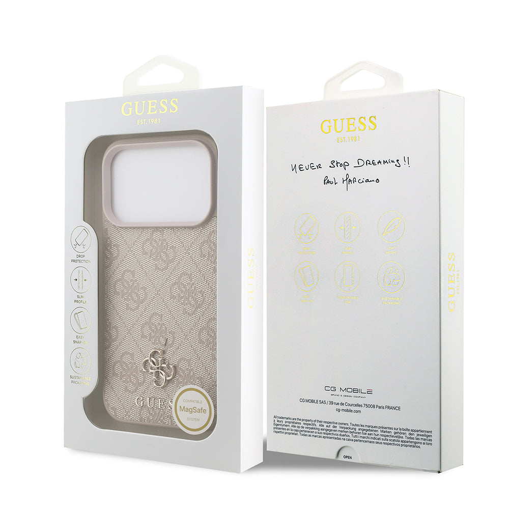 iPhone 18 Pro Kılıf Guess Orijinal Lisanslı M-safe Şarj Özellikli Small 4G Classic Kılıf