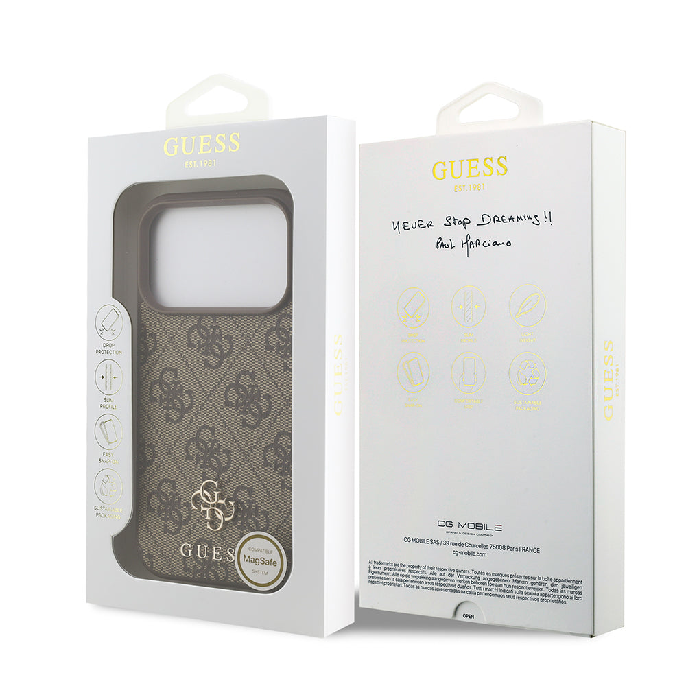 iPhone 18 Pro Kılıf Guess Orijinal Lisanslı M-safe Şarj Özellikli Small 4G Classic Kılıf