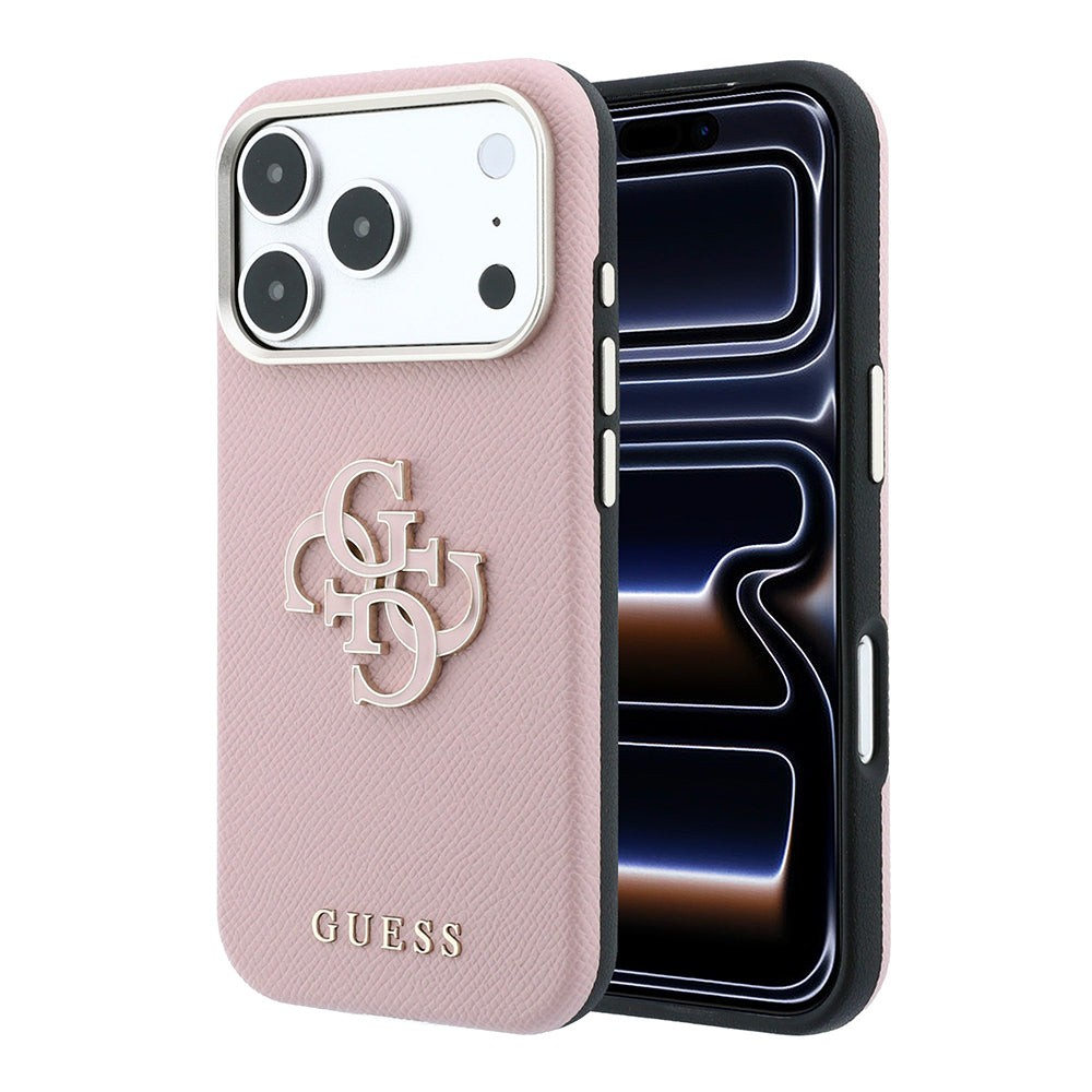 iPhone 18 Pro Kılıf Guess Orijinal Lisanslı PU Yazı ve 4G Büyük Metal Logolu Kılıf