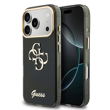iPhone 18 Pro Kılıf Guess Orijinal Lisanslı Yazı ve 4G Büyük Metal Logolu Silikon Kılıf