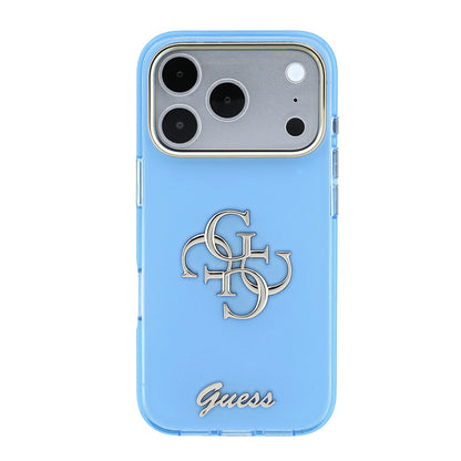 iPhone 18 Pro Kılıf Guess Orijinal Lisanslı Yazı ve 4G Büyük Metal Logolu Silikon Kılıf