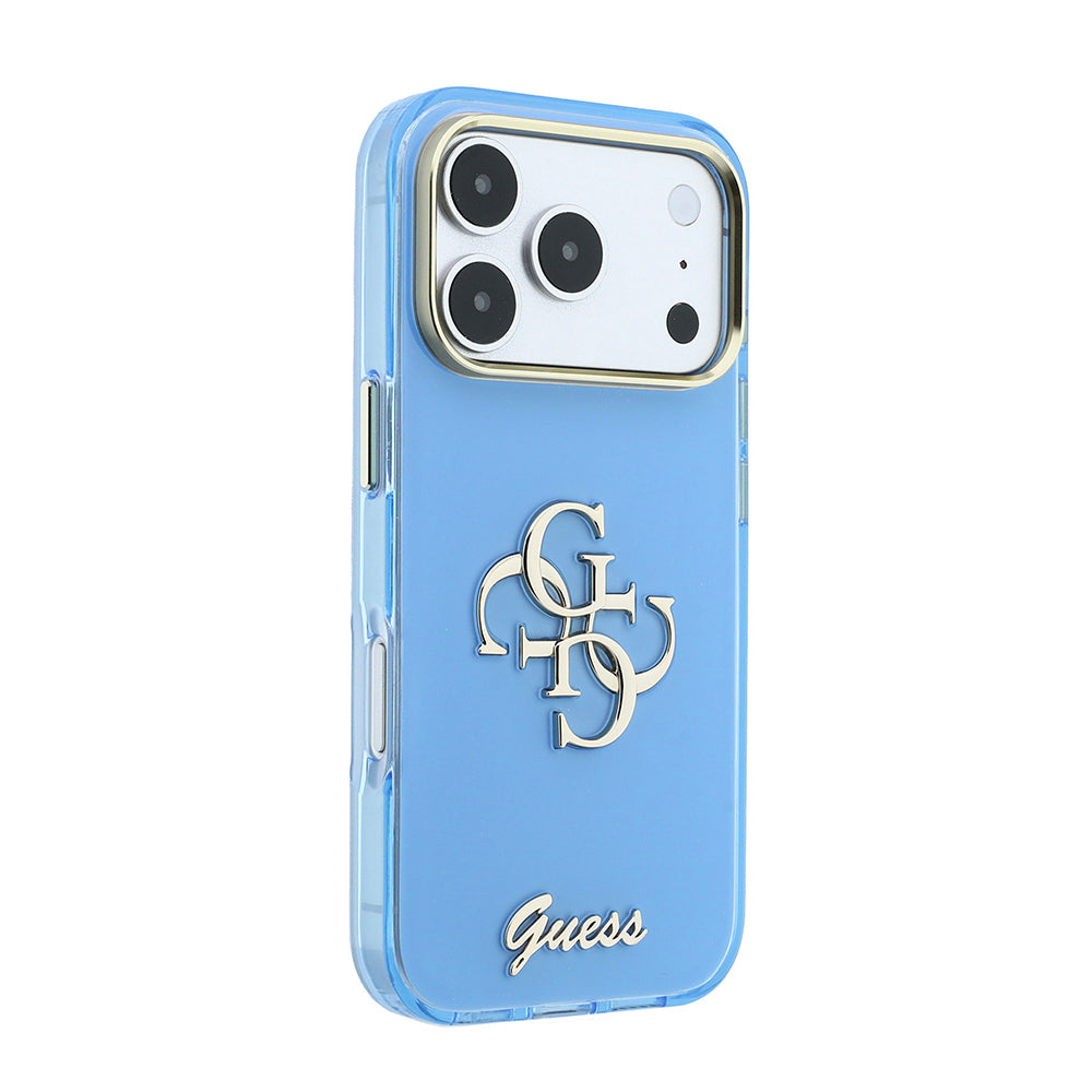 iPhone 18 Pro Kılıf Guess Orijinal Lisanslı Yazı ve 4G Büyük Metal Logolu Silikon Kılıf