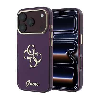 iPhone 18 Pro Kılıf Guess Orijinal Lisanslı Yazı ve 4G Büyük Metal Logolu Silikon Kılıf