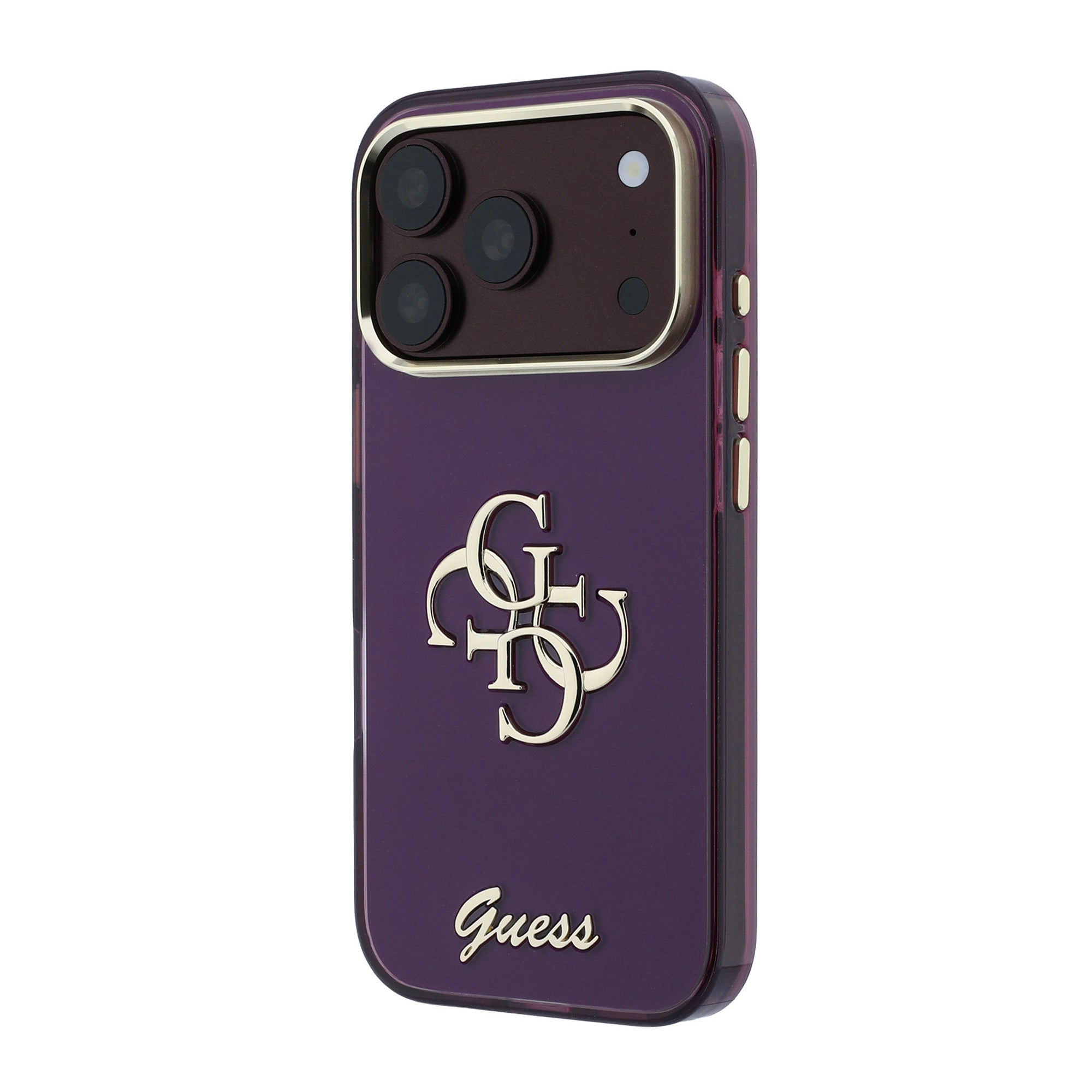 iPhone 18 Pro Kılıf Guess Orijinal Lisanslı Yazı ve 4G Büyük Metal Logolu Silikon Kılıf