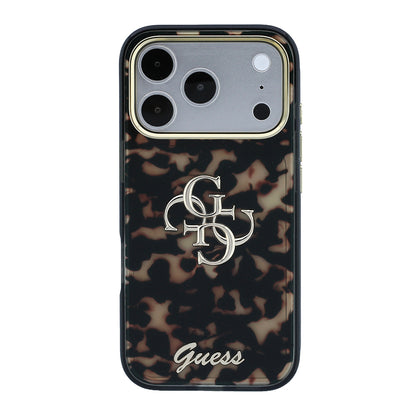 iPhone 18 Pro Kılıf Guess Orijinal Lisanslı Yazı ve 4G Büyük Metal Logolu Silikon Kılıf