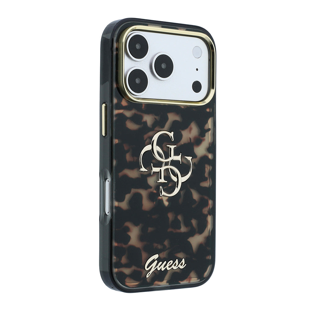 iPhone 18 Pro Kılıf Guess Orijinal Lisanslı Yazı ve 4G Büyük Metal Logolu Silikon Kılıf