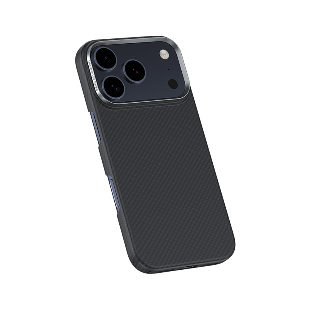 iPhone 18 Pro Kılıf Karbon Fiber M-safe Şarj Özellikli Benks Armor Air Yükseltimiş Kamera Çerçevesi C1 600D Kevlar Kılıf