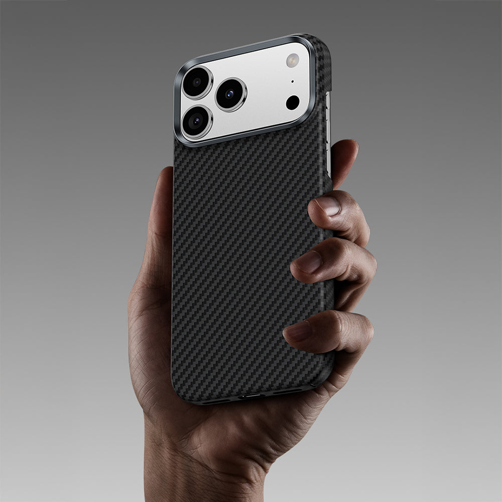 iPhone 18 Pro Kılıf Karbon Fiber M-safe Şarj Özellikli Benks Armor Air Yükseltimiş Kamera Çerçevesi C1 600D Kevlar Kılıf