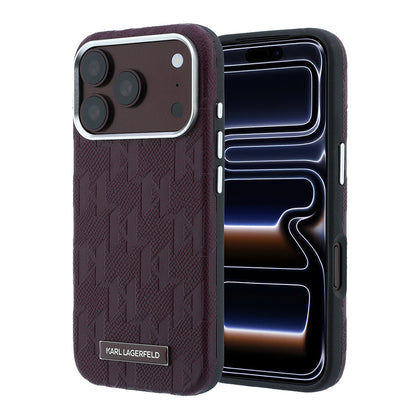 iPhone 18 Pro Kılıf Karl Lagerfeld Orijinal Lisanslı M-safe Şarj Özellikli KL Yazılı Hot Stamp Kılıf