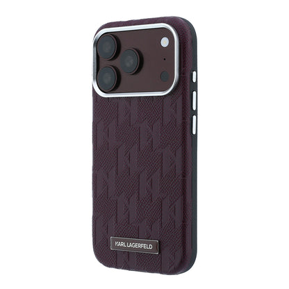 iPhone 18 Pro Kılıf Karl Lagerfeld Orijinal Lisanslı M-safe Şarj Özellikli KL Yazılı Hot Stamp Kılıf