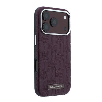 iPhone 18 Pro Kılıf Karl Lagerfeld Orijinal Lisanslı M-safe Şarj Özellikli KL Yazılı Hot Stamp Kılıf