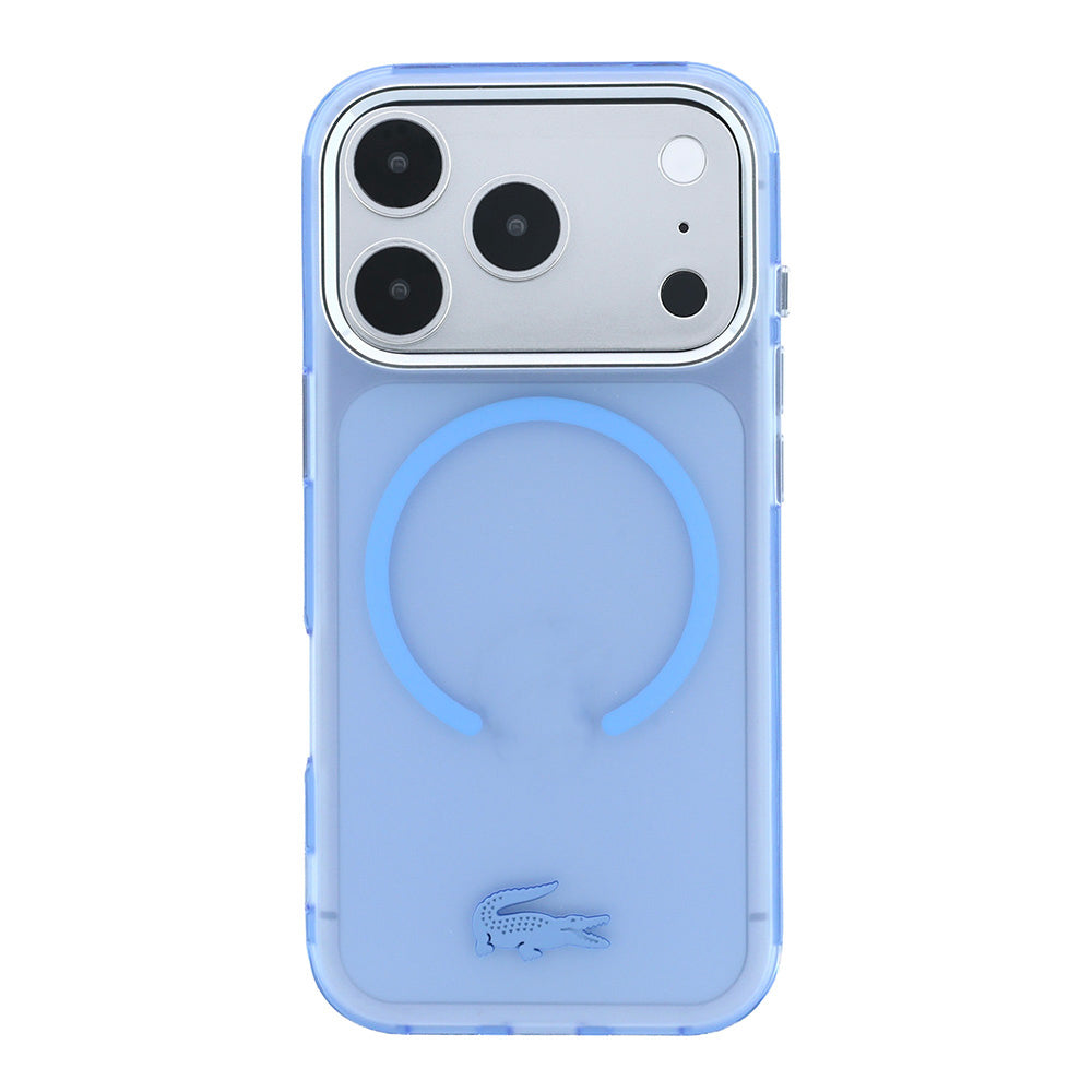 iPhone 18 Pro Kılıf Lacoste Orijinal Lisanslı M-safe C-Magnet İkonik Timsah Logolu IML Frosted Kılıf