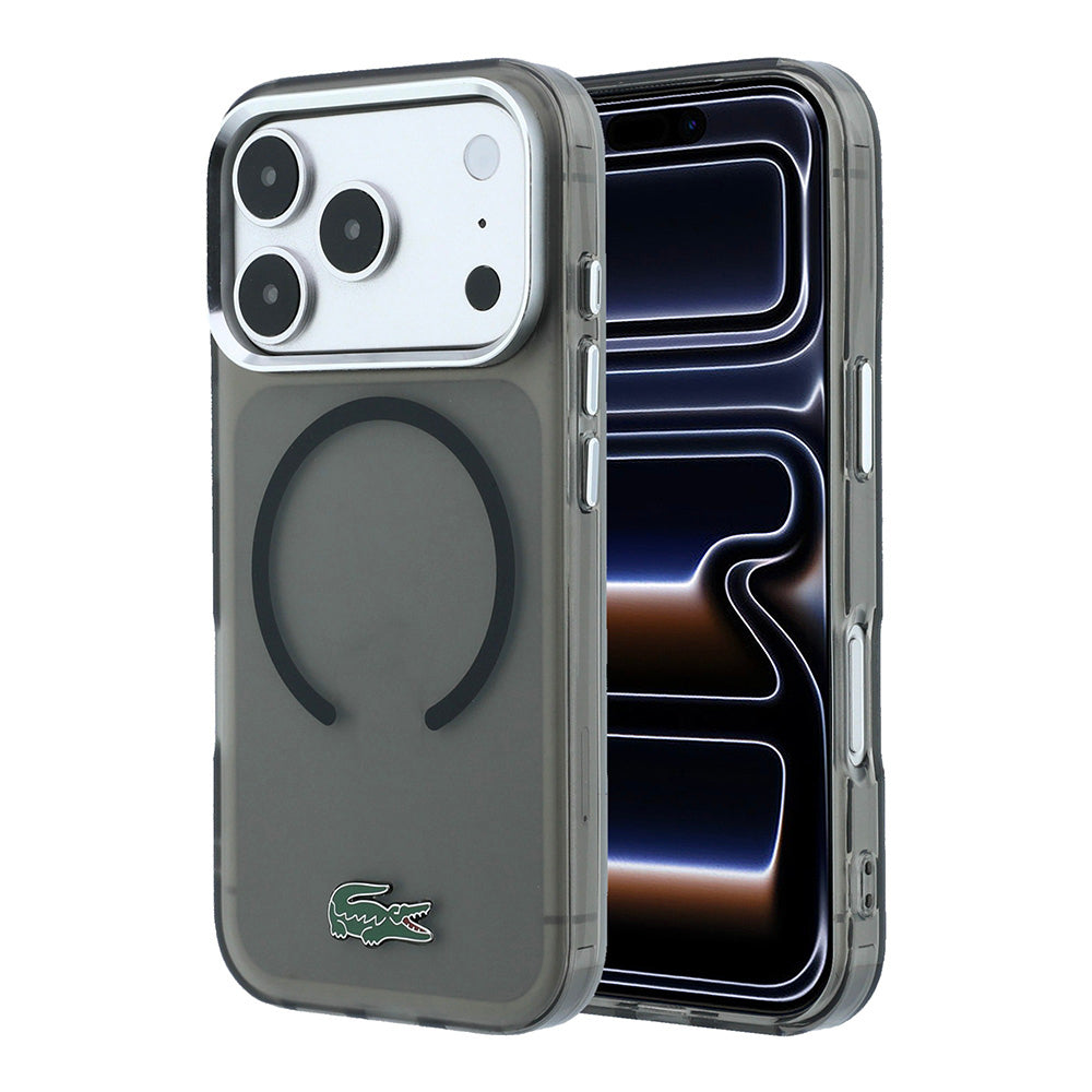 iPhone 18 Pro Kılıf Lacoste Orijinal Lisanslı M-safe Şarj Özellikli Lake Timsah Logolu IML Frosted Kılıf
