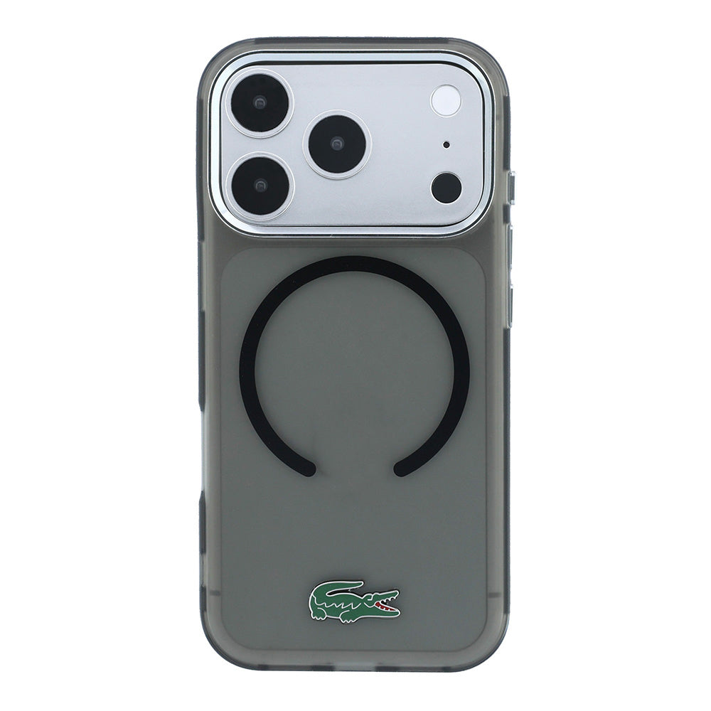 iPhone 18 Pro Kılıf Lacoste Orijinal Lisanslı M-safe Şarj Özellikli Lake Timsah Logolu IML Frosted Kılıf