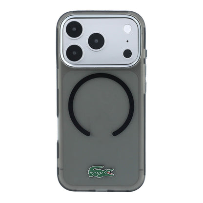 iPhone 18 Pro Kılıf Lacoste Orijinal Lisanslı M-safe Şarj Özellikli Lake Timsah Logolu IML Frosted Kılıf