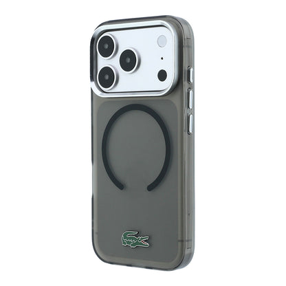 iPhone 18 Pro Kılıf Lacoste Orijinal Lisanslı M-safe Şarj Özellikli Lake Timsah Logolu IML Frosted Kılıf