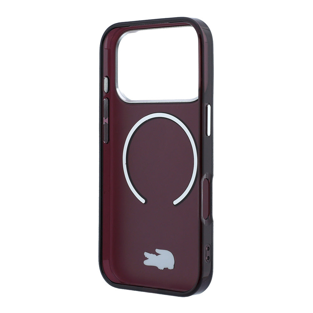 iPhone 18 Pro Kılıf Lacoste Orijinal Lisanslı M-safe Şarj Özellikli Lake Timsah Logolu IML Frosted Kılıf