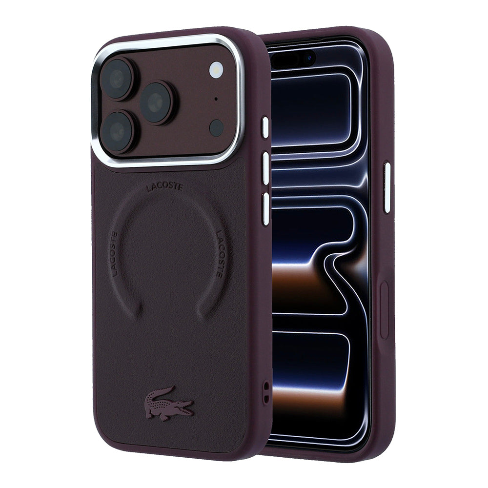iPhone 18 Pro Kılıf Lacoste Orijinal Lisanslı M-safe Şarj Özellikli Lenglen Icon Metal Logolu Kılıf