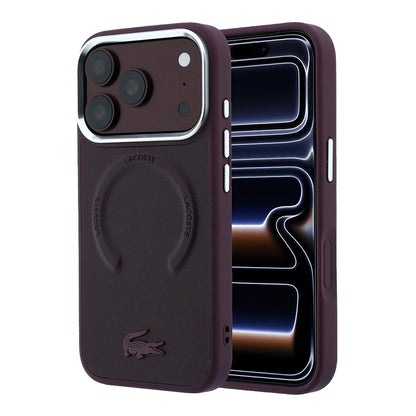iPhone 18 Pro Kılıf Lacoste Orijinal Lisanslı M-safe Şarj Özellikli Lenglen Icon Metal Logolu Kılıf