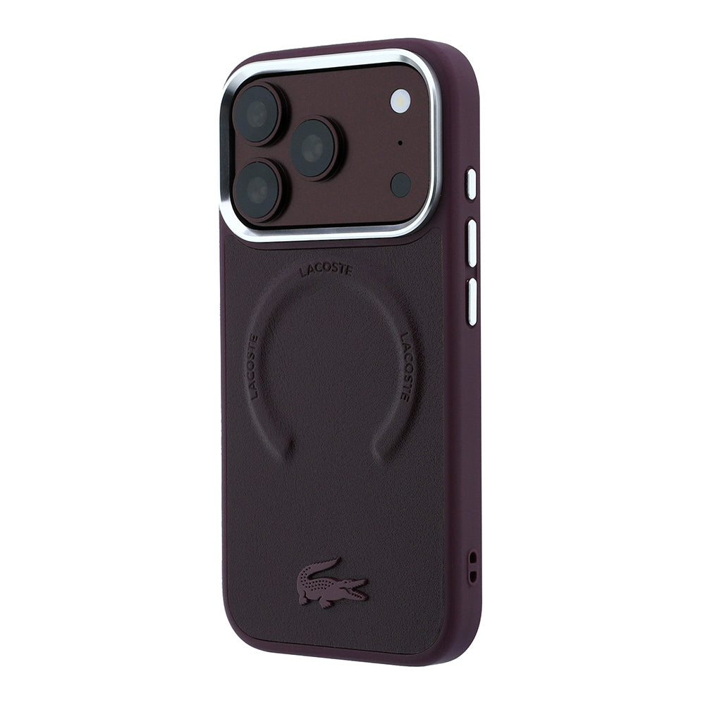 iPhone 18 Pro Kılıf Lacoste Orijinal Lisanslı M-safe Şarj Özellikli Lenglen Icon Metal Logolu Kılıf