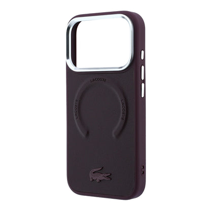 iPhone 18 Pro Kılıf Lacoste Orijinal Lisanslı M-safe Şarj Özellikli Lenglen Icon Metal Logolu Kılıf
