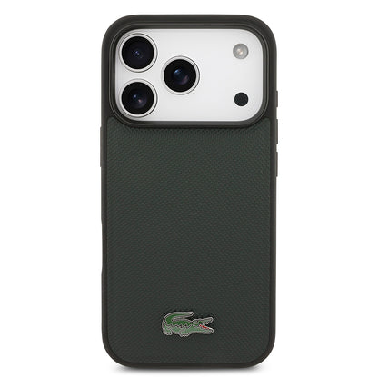 iPhone 18 Pro Kılıf Lacoste Orijinal Lisanslı M-safe Şarj Özellikli PU Pike Desenli Metal Logolu Kılıf