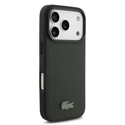 iPhone 18 Pro Kılıf Lacoste Orijinal Lisanslı M-safe Şarj Özellikli PU Pike Desenli Metal Logolu Kılıf