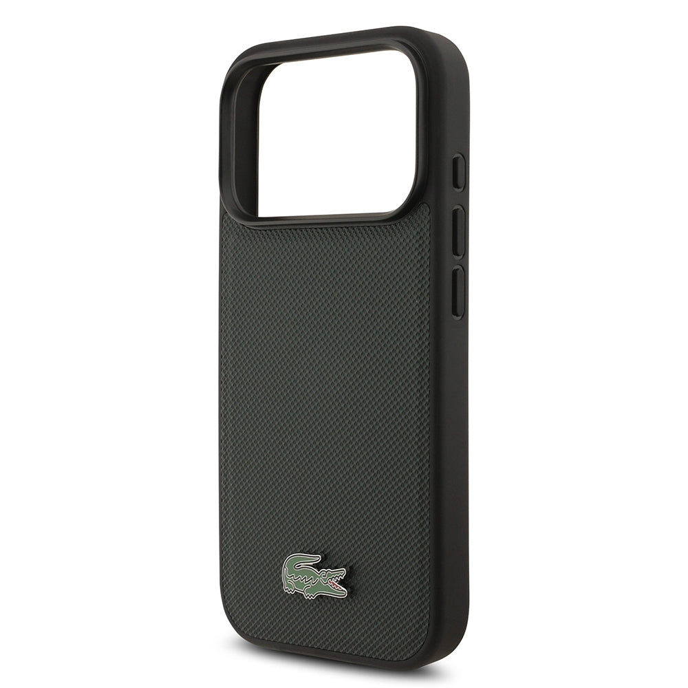 iPhone 18 Pro Kılıf Lacoste Orijinal Lisanslı M-safe Şarj Özellikli PU Pike Desenli Metal Logolu Kılıf