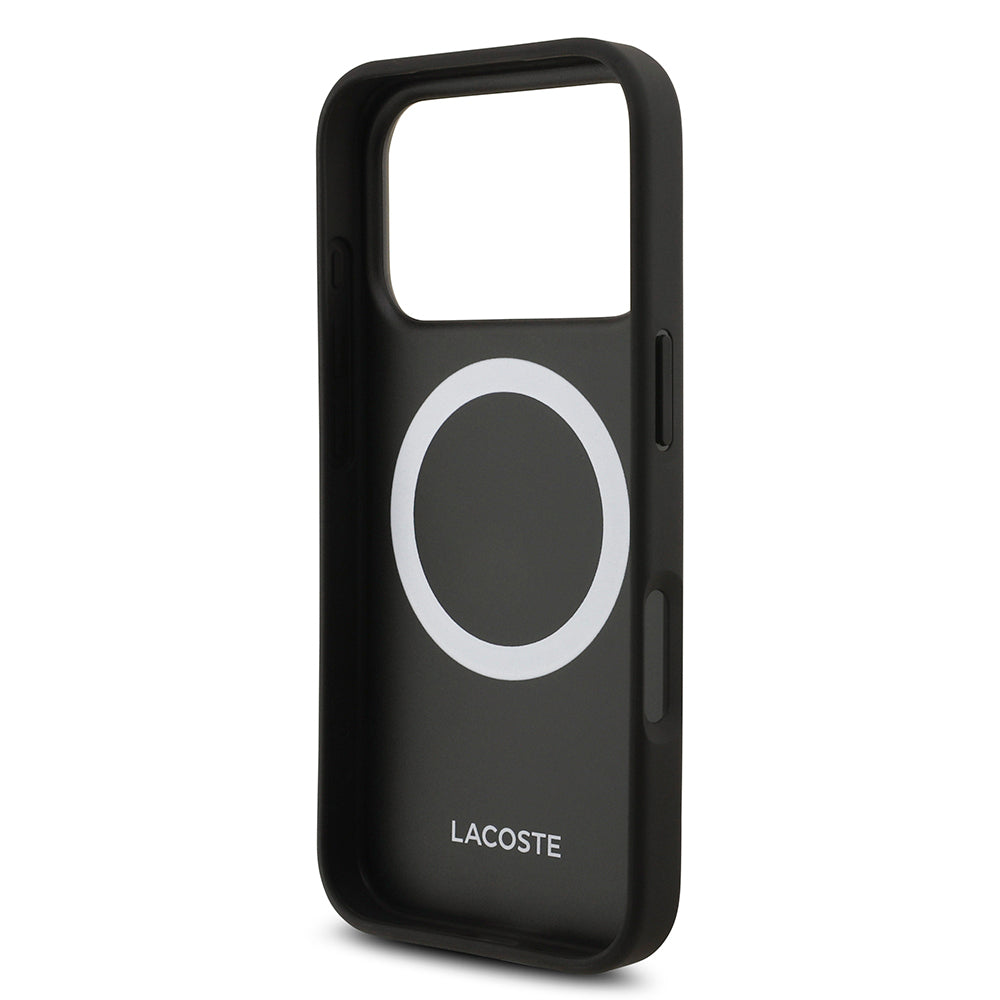 iPhone 18 Pro Kılıf Lacoste Orijinal Lisanslı M-safe Şarj Özellikli PU Pike Desenli Metal Logolu Kılıf