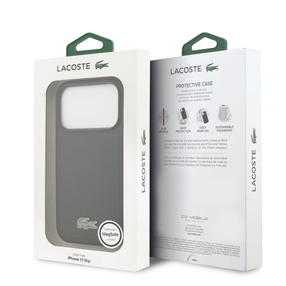 iPhone 18 Pro Kılıf Lacoste Orijinal Lisanslı M-safe Şarj Özellikli PU Pike Desenli Metal Logolu Kılıf
