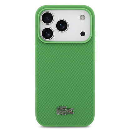 iPhone 18 Pro Kılıf Lacoste Orijinal Lisanslı M-safe Şarj Özellikli PU Pike Desenli Metal Logolu Kılıf