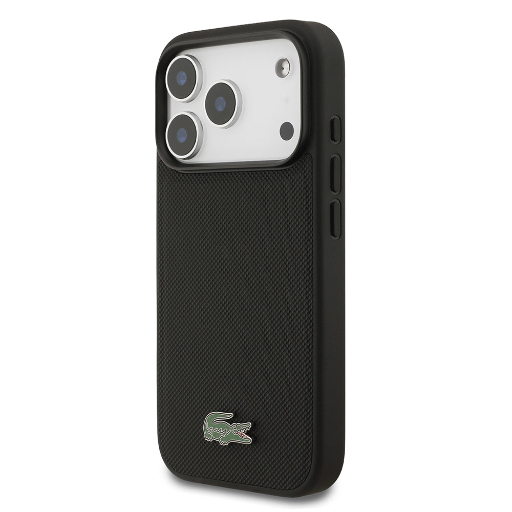 iPhone 18 Pro Kılıf Lacoste Orijinal Lisanslı M-safe Şarj Özellikli PU Pike Desenli Metal Logolu Kılıf