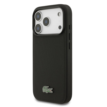 iPhone 18 Pro Kılıf Lacoste Orijinal Lisanslı M-safe Şarj Özellikli PU Pike Desenli Metal Logolu Kılıf