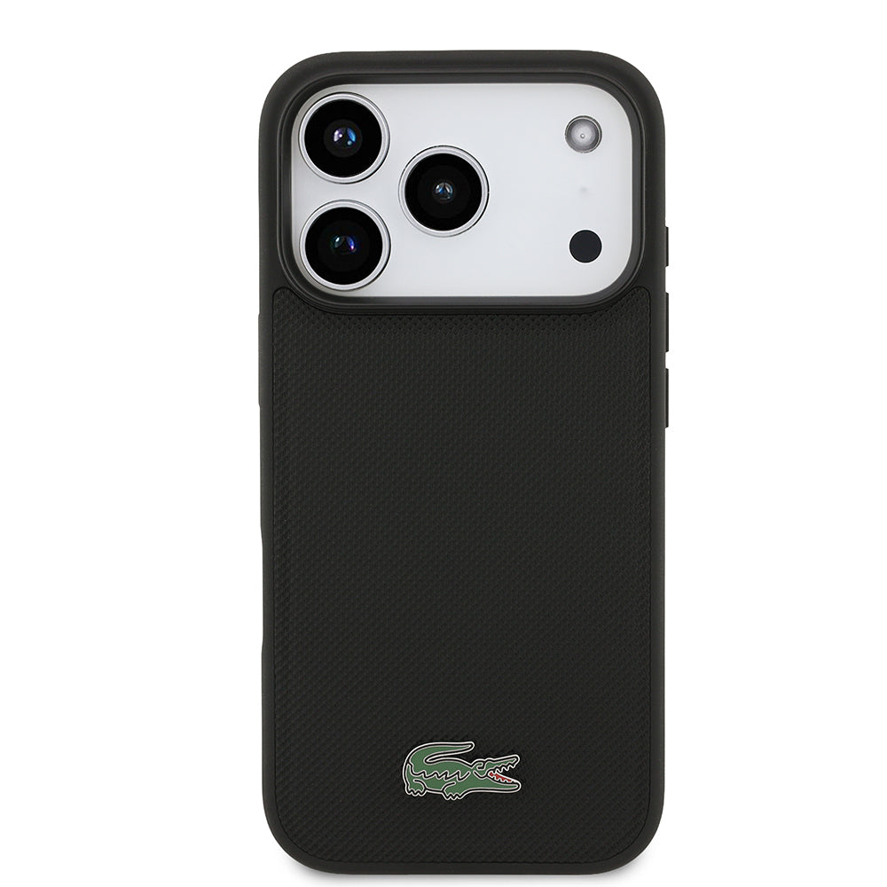 iPhone 18 Pro Kılıf Lacoste Orijinal Lisanslı M-safe Şarj Özellikli PU Pike Desenli Metal Logolu Kılıf