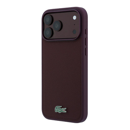 iPhone 18 Pro Kılıf Lacoste Orijinal Lisanslı M-safe Şarj Özellikli PU Pike Desenli Metal Logolu Kılıf